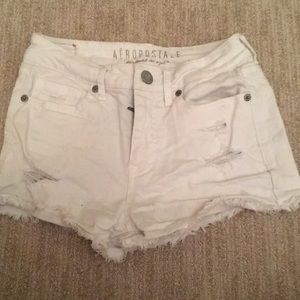 White jean shorts